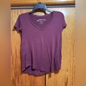 Aeropostale Seriously Soft V-Neck Tee - Maroon
